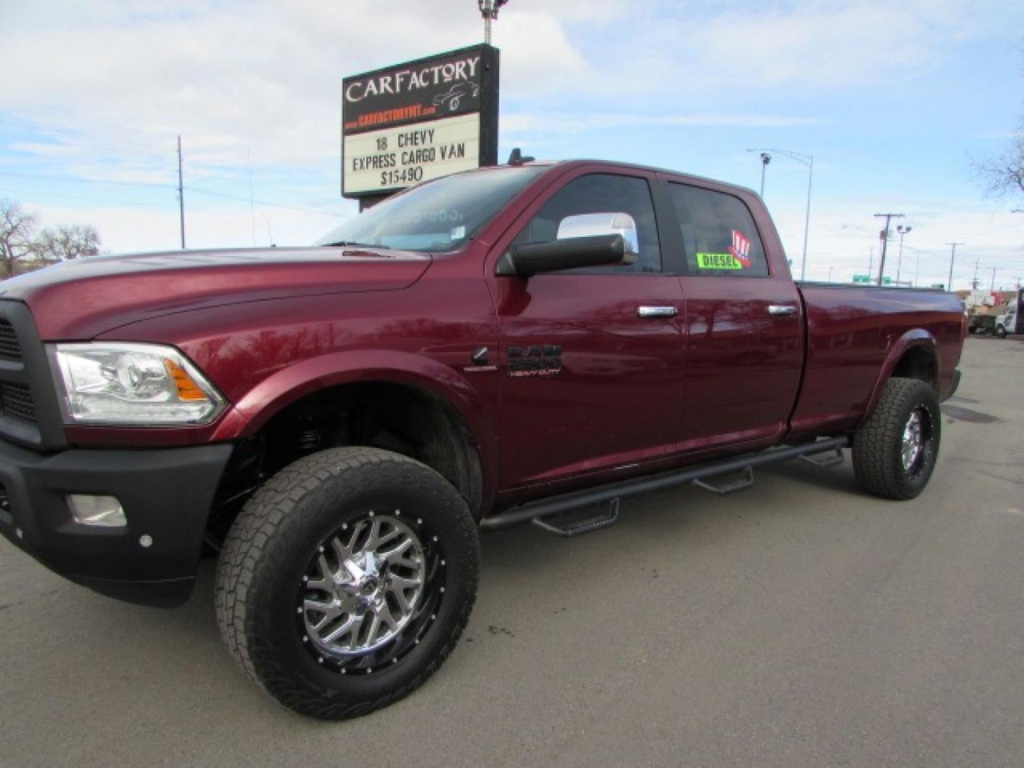 2018 Delmonico Red /Black Leather RAM 2500 Laramie (3C6UR5KL1JG) with an 6.7 I6 Cummins Turbo Diesel engine, 6 speed automatic transmission, located at 4562 State Avenue, Billings, MT, 59101, (406) 896-9833, 45.769516, -108.526772 - 2018 RAM 2500 Laramie Crew Cab LWB 4WD - Cummins Diesel! 6.7 I6 Cummins Turbo Diesel Engine - 6 speed automatic transmission - 4WD - 171,505 miles - Montana 2 owner unit - fully deleted emissions - copy of inspection and a full vehicle history report provided - Financing available! Delmonico Re - Photo#0